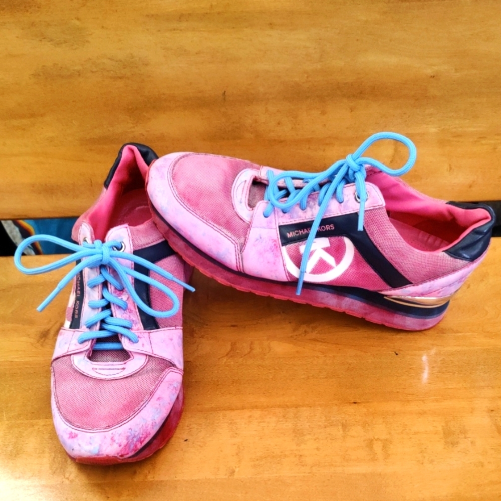 Michael Kors Customized Tie Dye Billie Trainers Size 7.5